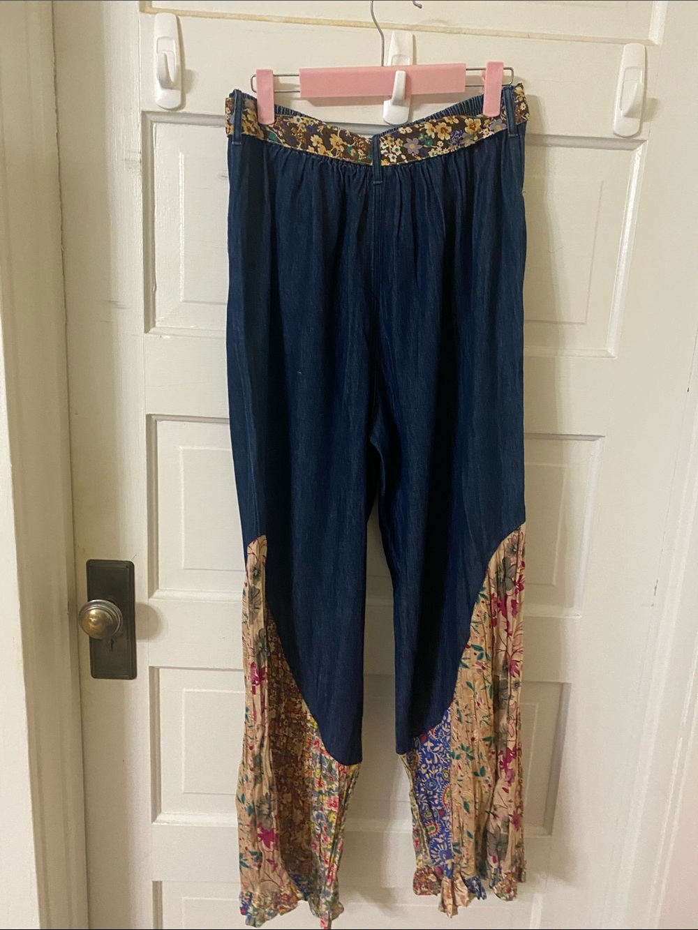 Young Threads Mixed Print Denim Wide-Leg Pants — Size M (NWT) - Picture 5 of 6